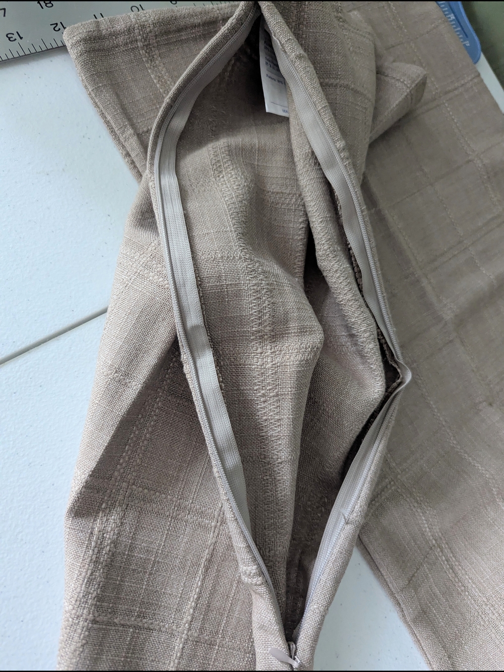 SINYASAN Taupe Plaid Pillow Covers 12x20 Set of 2 - Picture 6 of 6